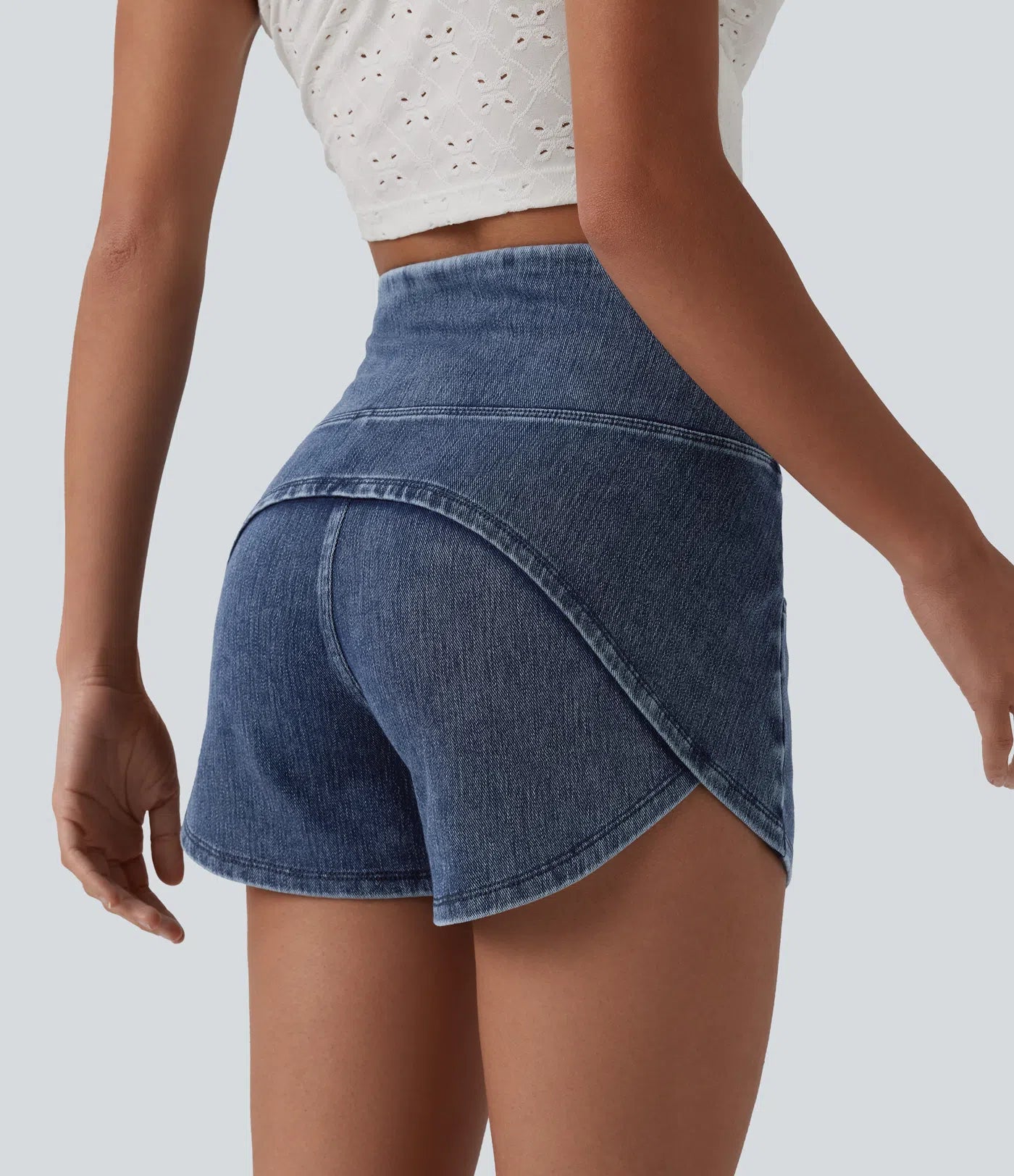 StretchWell™ | High-Waisted Tummy Control Denim Shorts