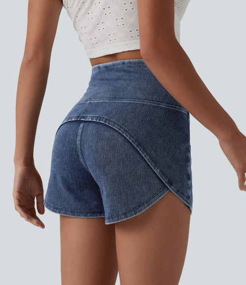 StretchWell™ | High-Waisted Tummy Control Denim Shorts