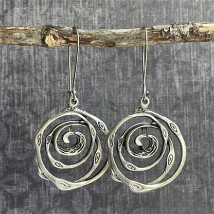 Labyrinth Earrings in Silver