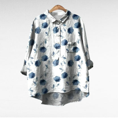 Camille | Elegant Linen Summer Blouse