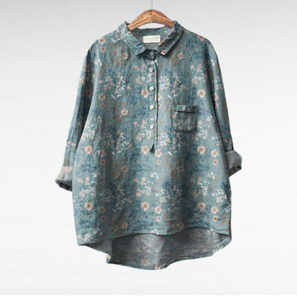Claire | Elegant Linen Summer Blouse