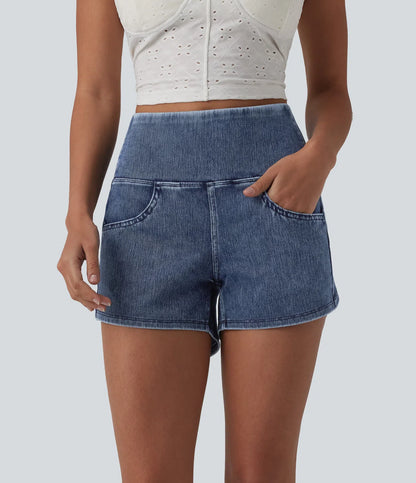 StretchWell™ | High-Waisted Tummy Control Denim Shorts