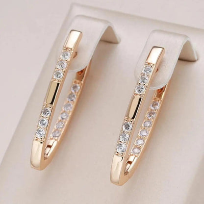Refined Earrings with Zirconia Stones