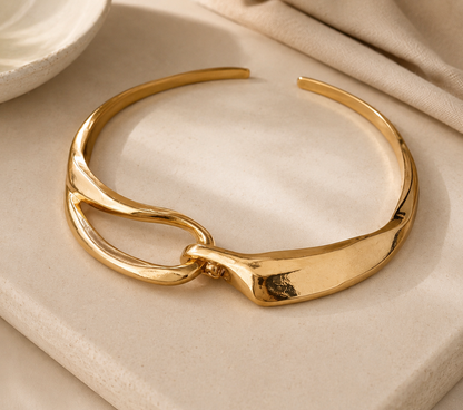 Gold Necklace with Bold Texture
