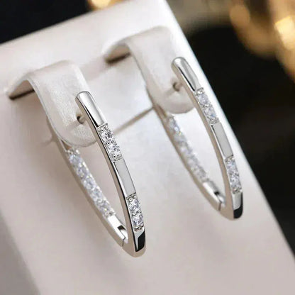 Refined Earrings with Zirconia Stones