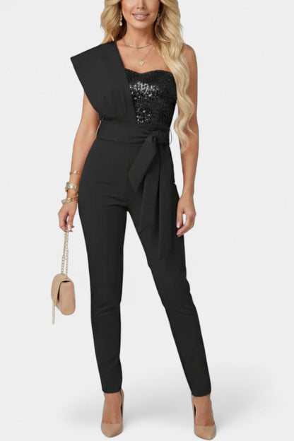 Layla™ -  Asymmetrical Sequin Bodysuit