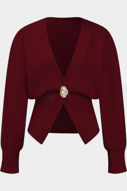 Solferina Regular Fit Golden Sweater with Subtle Texture