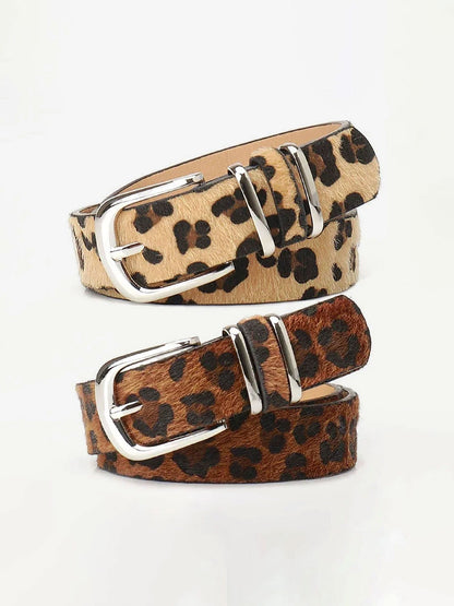 Pair of Stylish Women's Leopard Print Belts